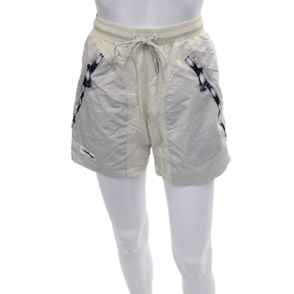 Madhappy Unisex Athletic Nylon Drawstring Shorts Beige Size 2XS
